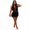 C7771 cross-border  new women's sexy deep v halter bodycon mini dress nightclub hot girl solid color dress