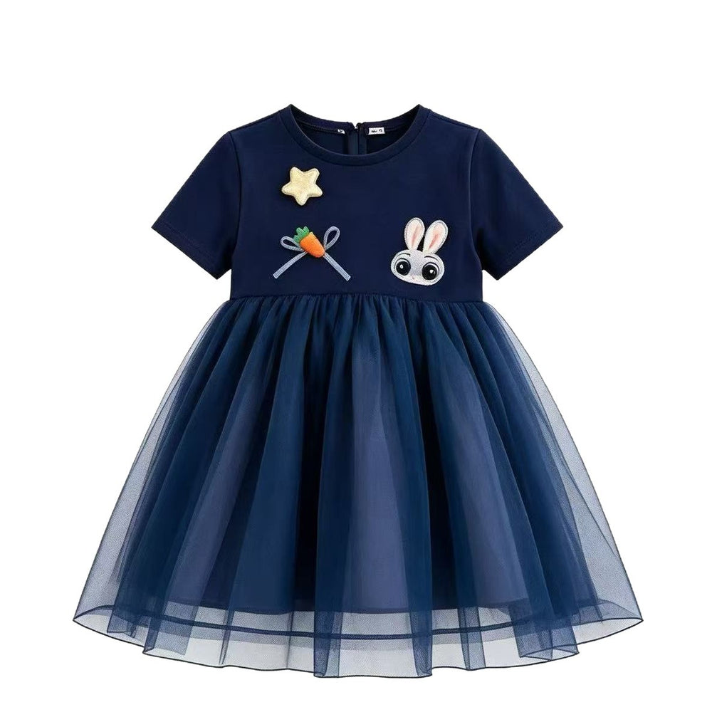 Amazon bestseller: girls' cartoon dress - summer short sleeve princess dress - children's tulle dress