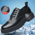 Thick sole leather shoesmencut out british soft leather business formal shoes big toe shoes low anklecasual wedding groom heightening shoes
