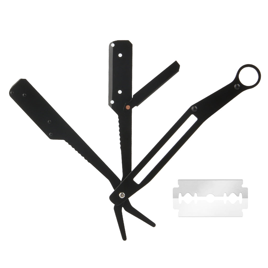 Manual aluminum alloy hollow razor  men's shaving hairdressing knife holder blade change shaving trimming razor