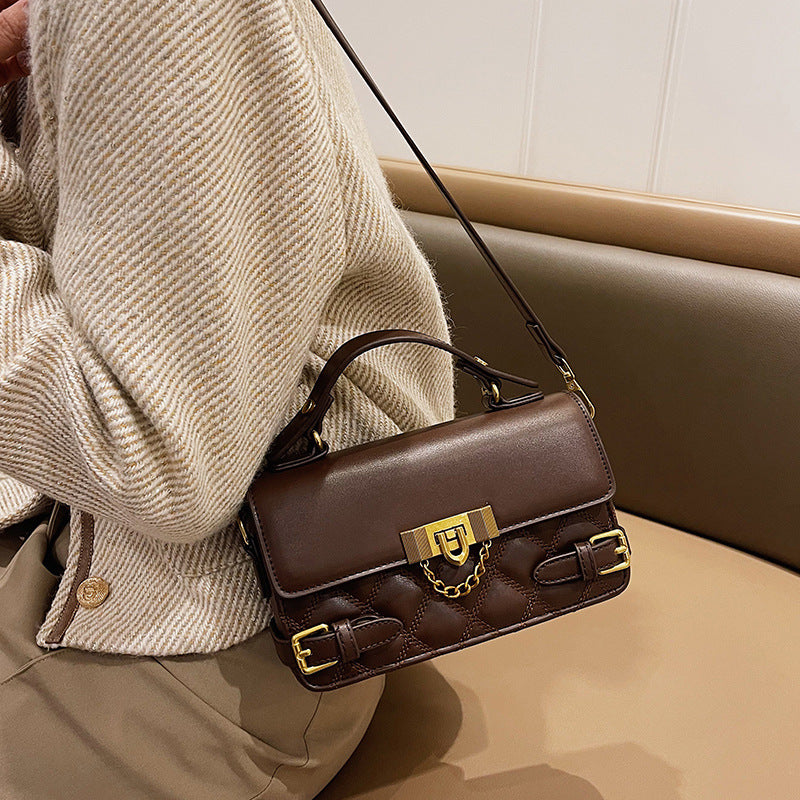 Rhombus bag handbag bag 2025 new trendy retro versatile small square bag women's winter high-end versatile messenger bag