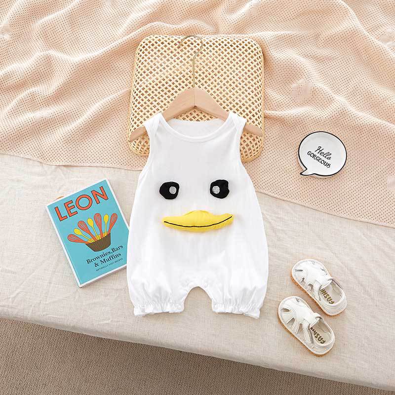 Stylish and trendy lightweight summer pajamas for newborn and infant boys and girls. perfect as a cool and comfortable onesie for your little one in air-conditioned environments