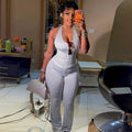 European and american style ins cross-border streetwear women's halter v-neck casual pants set - unique polka dot low-cut sexy two-piece outfit