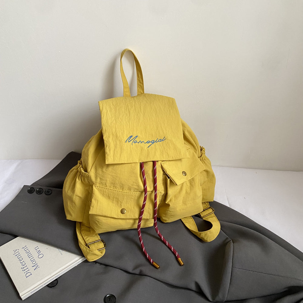 Large capacity women's casual backpack - new autumn collection, unique and versatile, perfect for students, solid color, minimalist design, commuter backpack