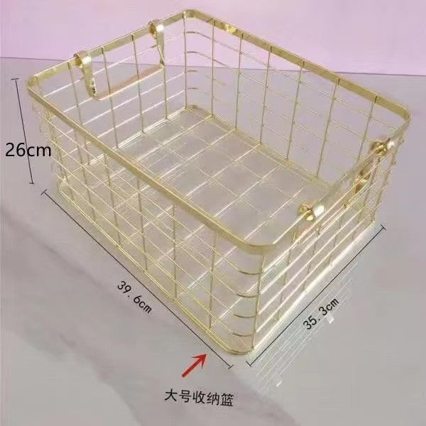 Dirty clothes basket, desktop storage basket, wrought iron storage basket, Nordic ins storage basket, sorting storage basket, sundries storage frame