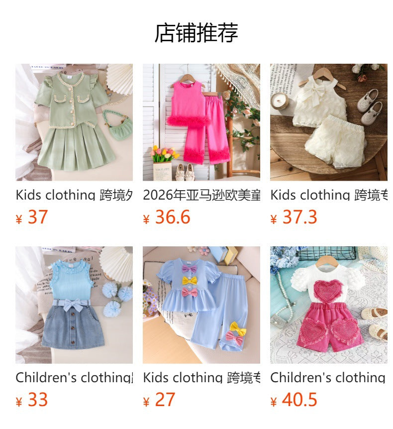 Kids clothing  cross-border new arrivalfashionspring & fallgirl pink suspender tops baby children's clothing