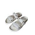 Spanish trendy brand summer new white buckle flat sandals outdoor thick sole flip flops beach sandals