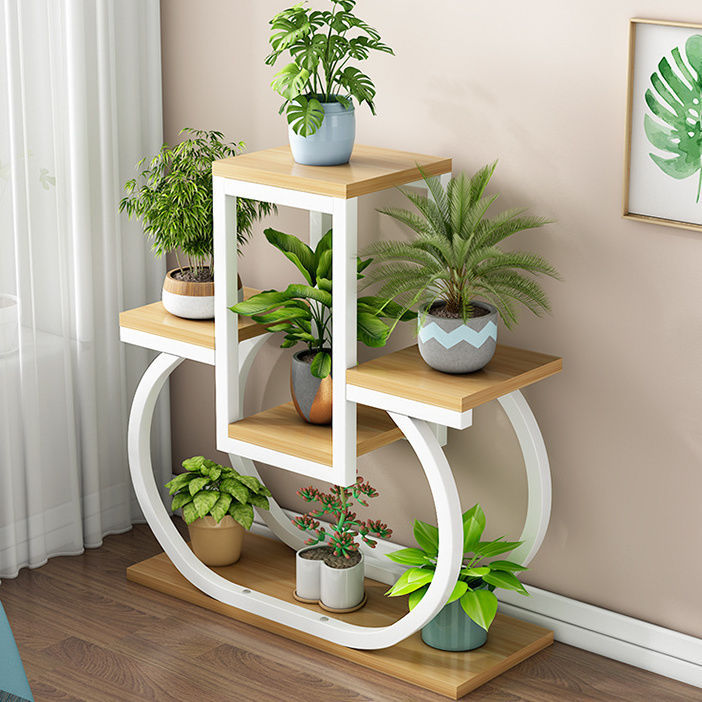 Wrought iron flower stand indoor for home balcony bay window storage living room creative succulent pothos floor-standing thickened flower stand flower pot