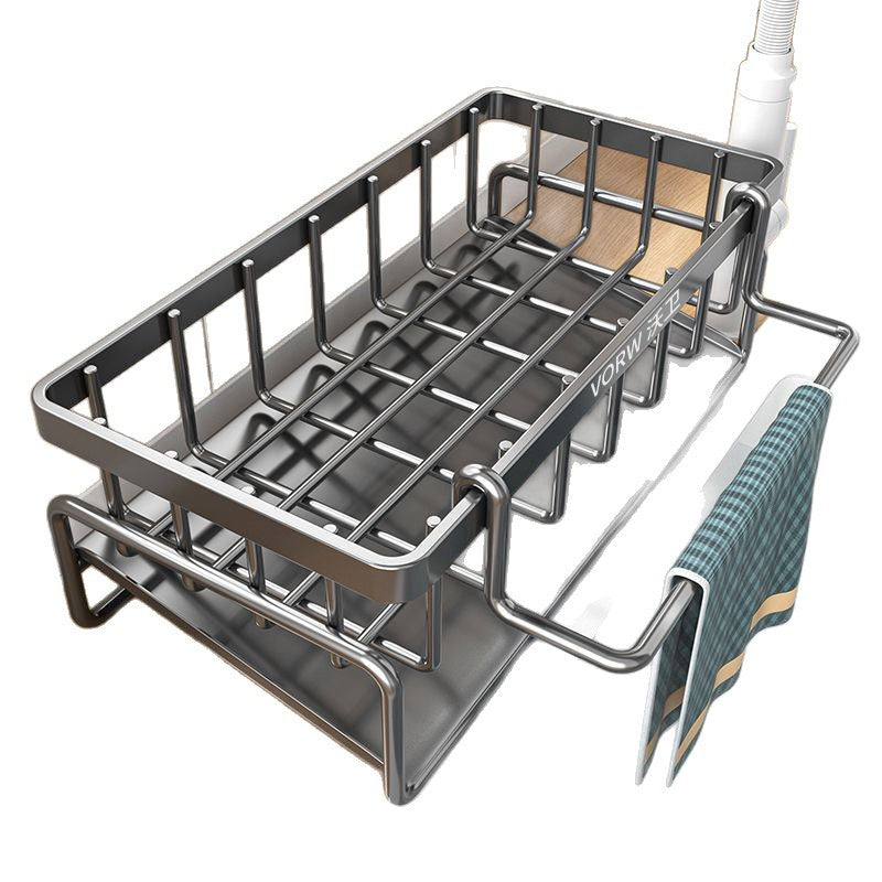 Rag drain rack kitchen for home pool narrow edge dishcloth sponge storage sink faucet storage rack