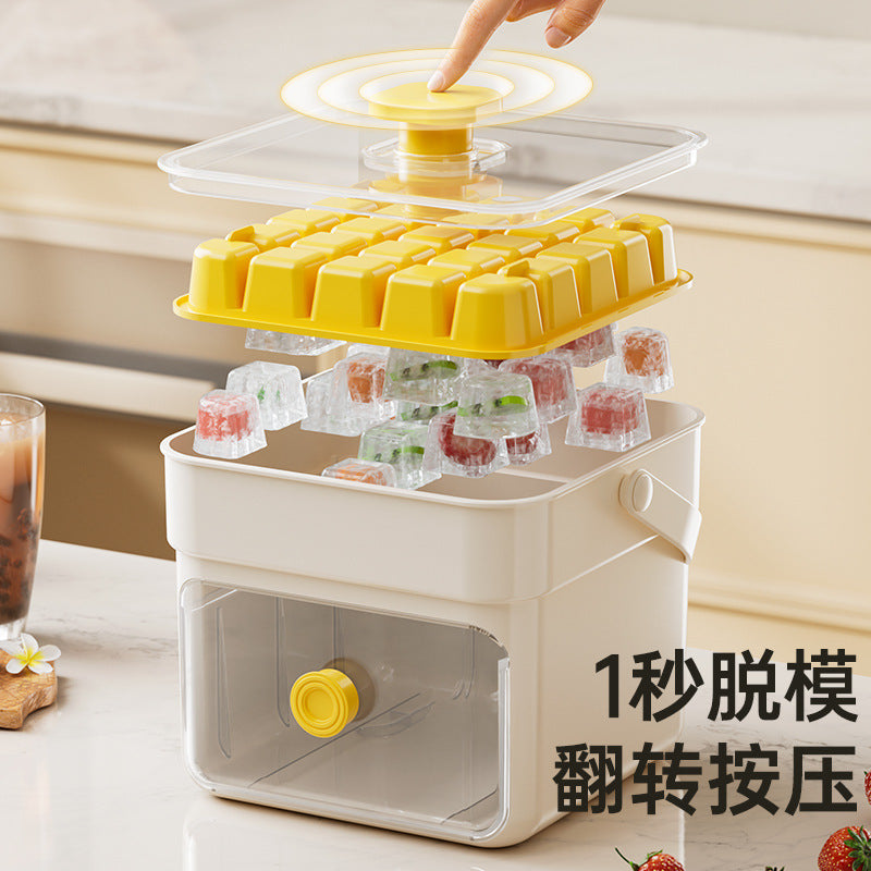 Press Ice Grid Ice Cube Mold Ice Box Frozen Ice Hockey Artifact Abrasives Large Capacity Ice Storage Household Food Grade Refrigerator