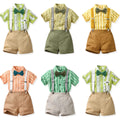 children's clothing, korean style kids' shirt and suspender shorts set, wholesale foreign trade children's clothing, boys' children's day performance costumes