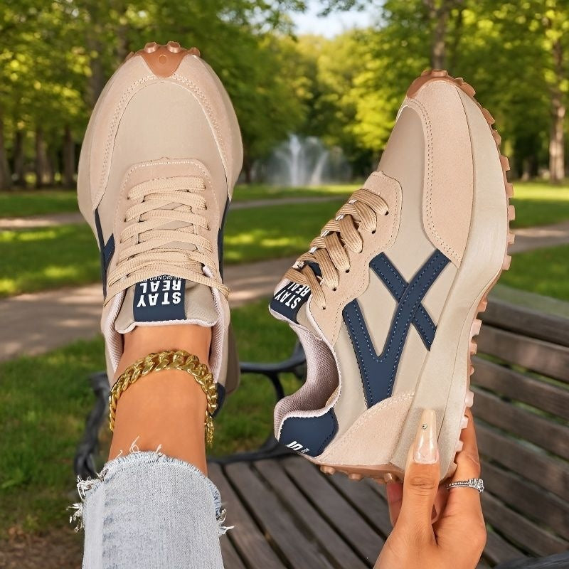 Wholesale women's plus size athletic shoes: new spring korean style, versatile lightweight running shoes, leather casual chunky sneakers