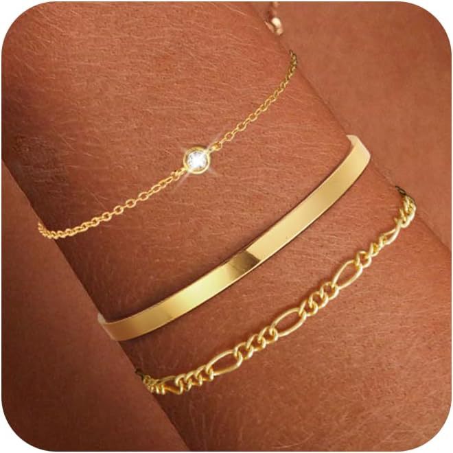Fashion cross-border new arrival inlaid single zircon open bracelet glossy plain ring tennis chain bracelet multi-piece set of jewelry
