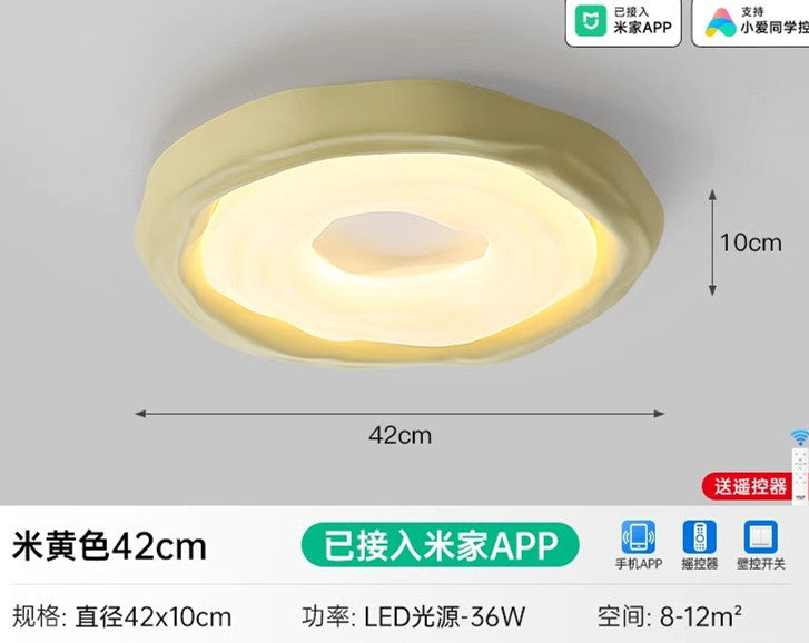 Full Spectrum Ceiling Light Cookies Master Bedroom Ceiling Light Eye Protection Nordic Modern Simple Cream Wind Children's Room Lighting