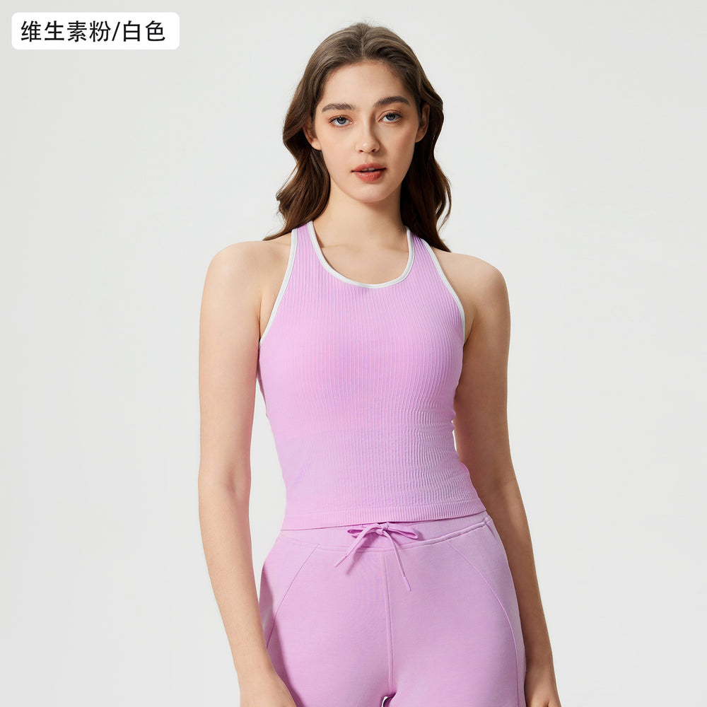 【customization available】women's yoga tank top with built-in bra pads - direct from the factory, supports logo customization and oem/private label manufacturing