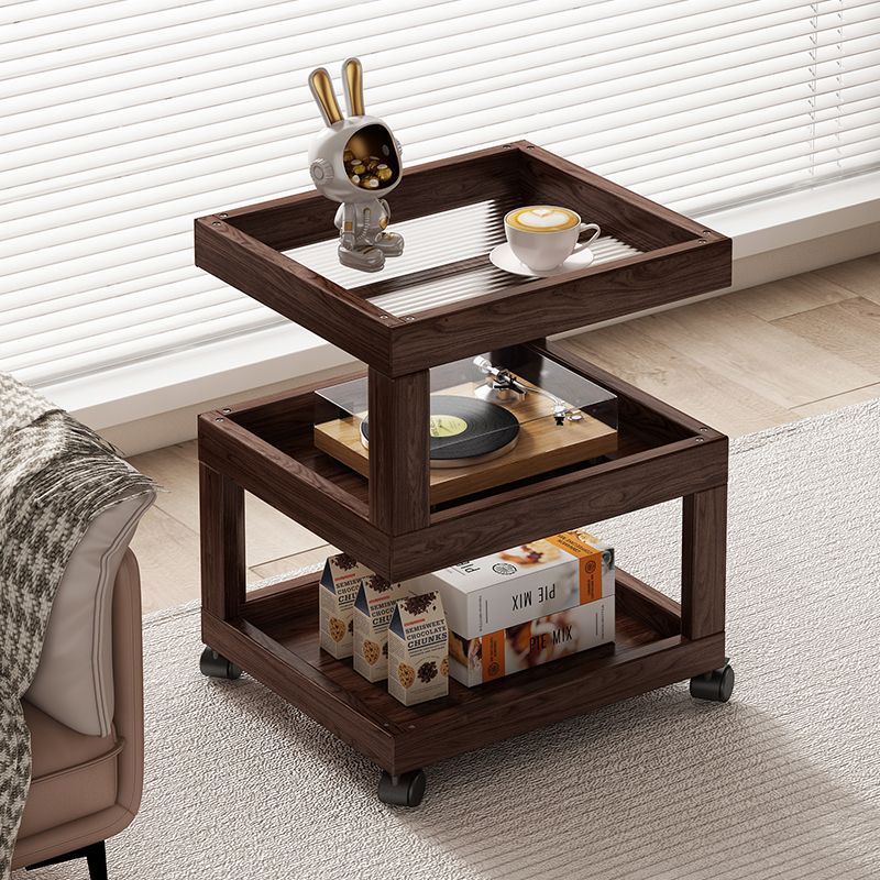 Solid wood bedside table bedside storage rack bedroom coffee table living room for home small new arrival log style ultra-narrow side table