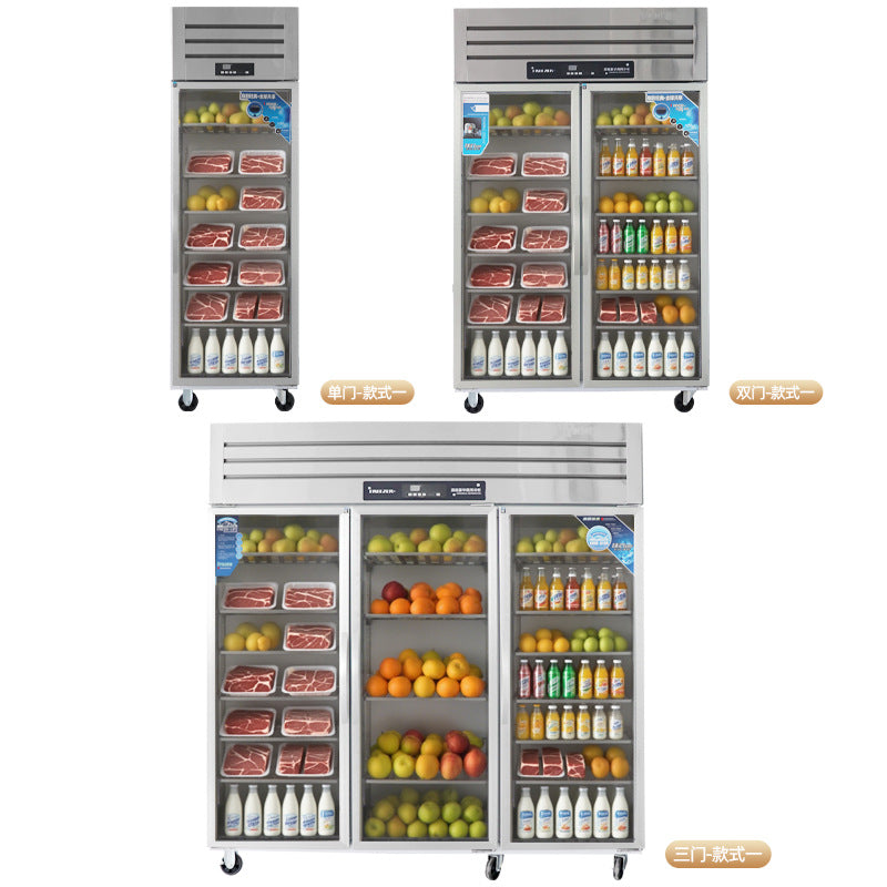 Beverage display refrigerator - vertical, high-capacity beer and beverage cooler for convenience stores and restaurants