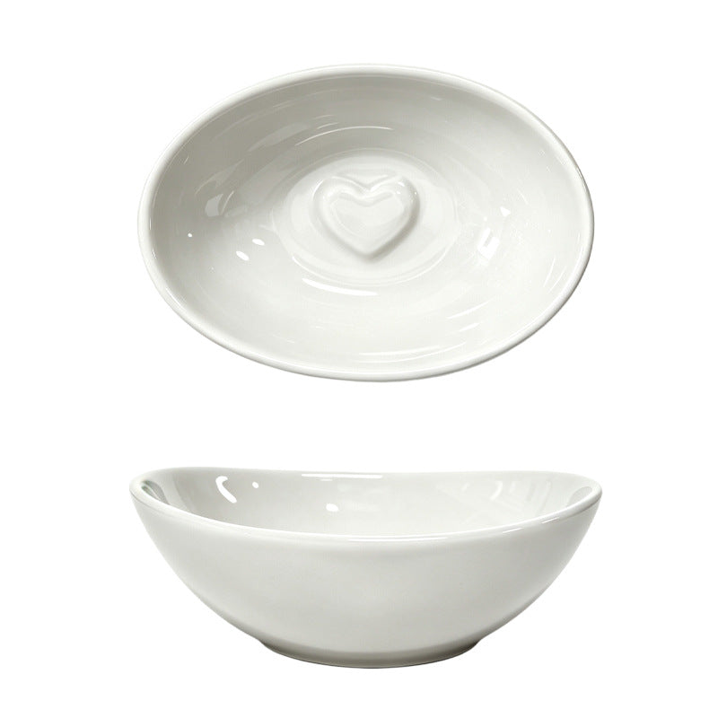 Ceramic handle pure white dipping dish cute small dish dish high value dipping dish vinegar dish hot pot seasoning dish flavor dish
