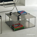 Bauhaus minimalist stainless steel side table coffee table floor-standing multi-tier storage rack metal style display shelf organizer