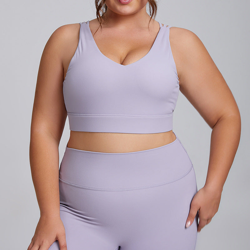 Amazon new plus size sports bra - women's sexy backless barely-there sports bra - night running shockproof yoga bra