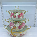 Factory direct sales cross-border hot selling thousands of charming flowers, birds and flowers enamel soup pot 20cm24cm30cm