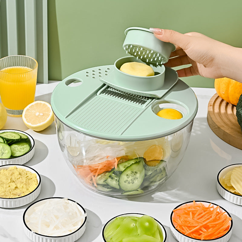 Multifunctional vegetable salad dehydrator, vegetable cutter, for home fruit spinner, cucumber and potato shredder, slicer and dryer