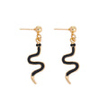 Wholesale autumn/winter earrings: european and american cross-border jewelry, women's unique fashion creative alloy enamel snake-shaped high-end earrings