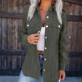 Amazon cross-border new fashion  independent station corduroy lapel washed shirt cardiganloosecasual