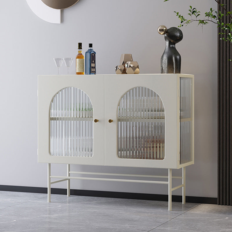 Nordic wrought iron dining side cabinet living room simple light luxury glass tea cabinet wine cabinet storage display storage cabinet