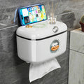 Bathroom sliding lid tissue box wall-mounted multi-functional towel storage rack punch-free waterproof roll paper storage box