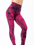 Summer european and american seamless fake ripped corset imitation denim bottom pants women's outwearhigh waist yoga nine-point pants women