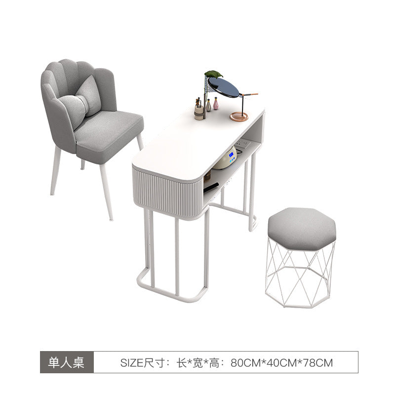 Cream style manicure table and chair set Japanese manicure table special price economical single double ins Internet celebrity multi-function
