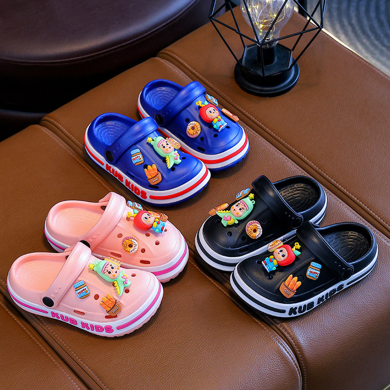 Kids slippers boys and girls summer baby clogs eva soft bottom indoor beach shoes children's sandals river tracing