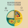 Kids tableware baby platinum silicone bowl baby silicone suction cup divider dinner plate food grade silicone tableware