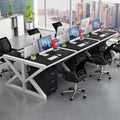 Minimalist modern office furniture 2/6 four-seat partition workstation employee computer desk and chair set