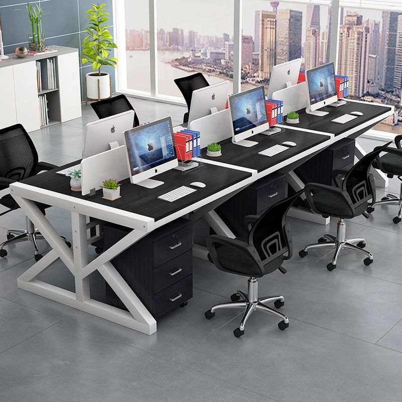 Minimalist modern office furniture 2/6/4 person partitioned workstation employee computer desk and chair set