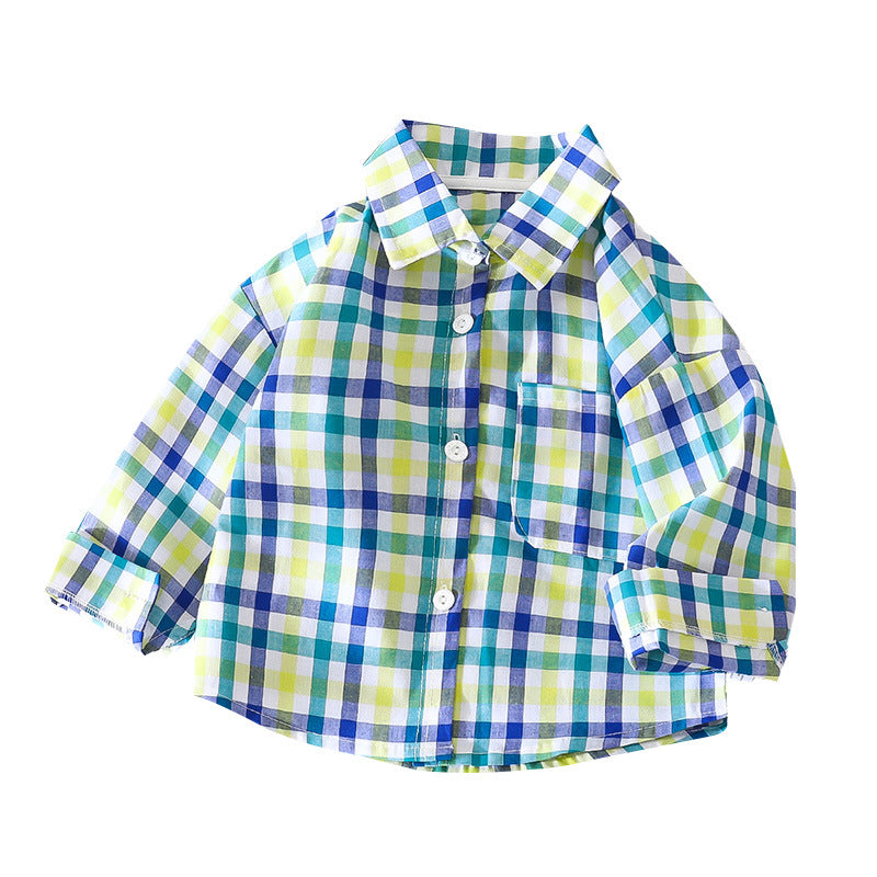 Kids' shirts: new  styles for boys - stylish cotton plaid shirts for spring and autumn. fashionable turn-down collar cardigans for toddlers and young children