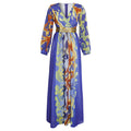 e-commerce  african plus size women's leopard print patchwork printed waist-cinching dress v-neck long sleeve belted