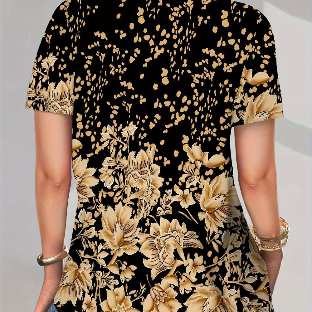 wholesale women's short-sleeved shirts, trendy shirt with hot-selling cross-border print designs, dropshipping available