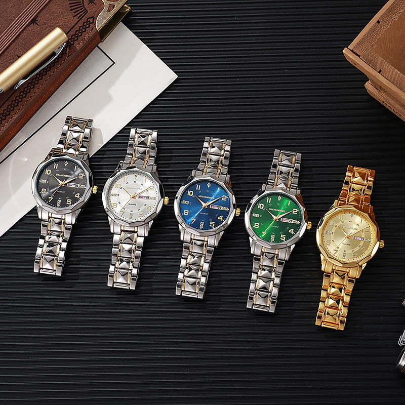 Shangmei men's business watch - waterproof, luminous, trendy quartz wristwatch for students and high school students