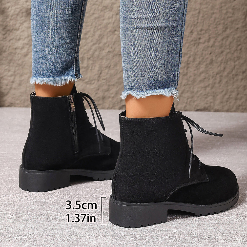 plus size women's boots new arrivalfashion short boots women's thick heel round toe boots side zipper british style women's shoes