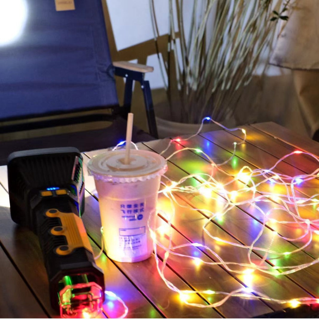 's new outdoor camping high-brightness lantern with colorful lights, camping decoration, long-life flashlight