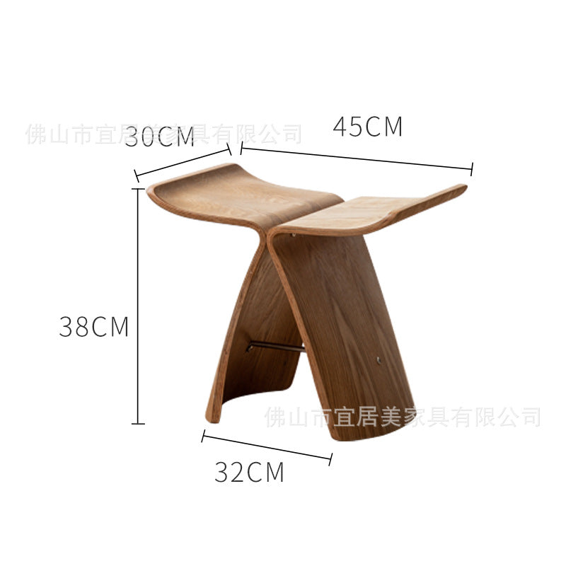Creative entrance shoe changing stool for home small stool fitting room stackable log butterfly stool track kids small stool