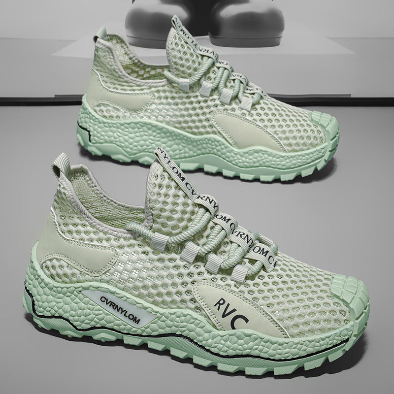 Men's shoes 2026 summer lightweight breathable mesh hollow-out sneakers athletic casual men's running shoes trendy lightweight shoes