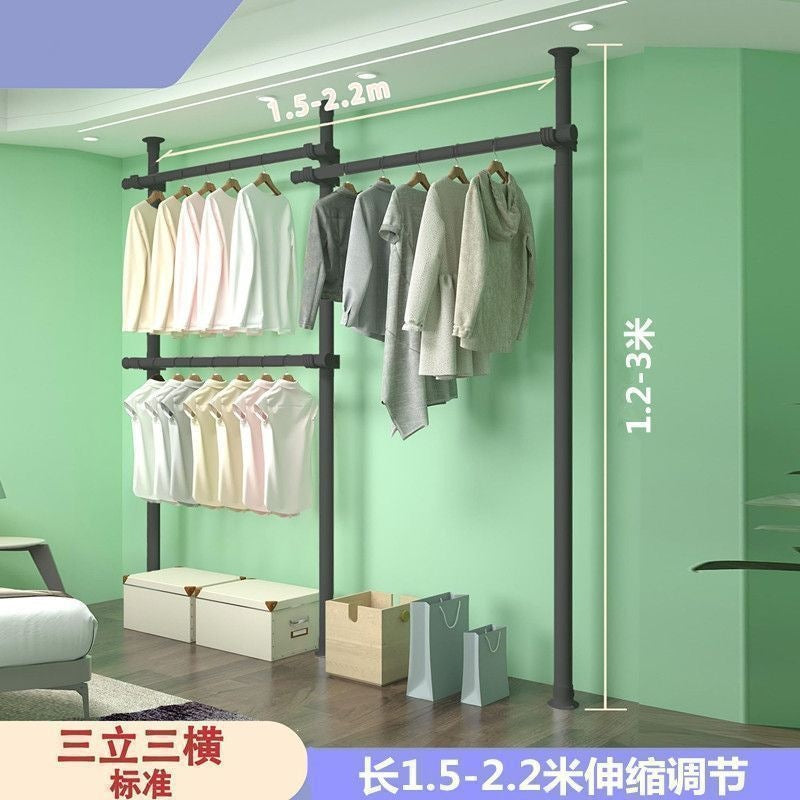 38 and 32 diameter overhead clothes hanger pole floor-standing bedroom wardrobe column-type dust-proof combination rental house wardrobe