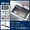 Whale digital display sink large single slot 304 stainless steel kitchen for home vegetable basin sink bowl sink countertop middle and lower