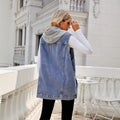 Ebay fashion cross-border  new arrivalretro denim vest outwear hooded detachable loosecasual women's trendy