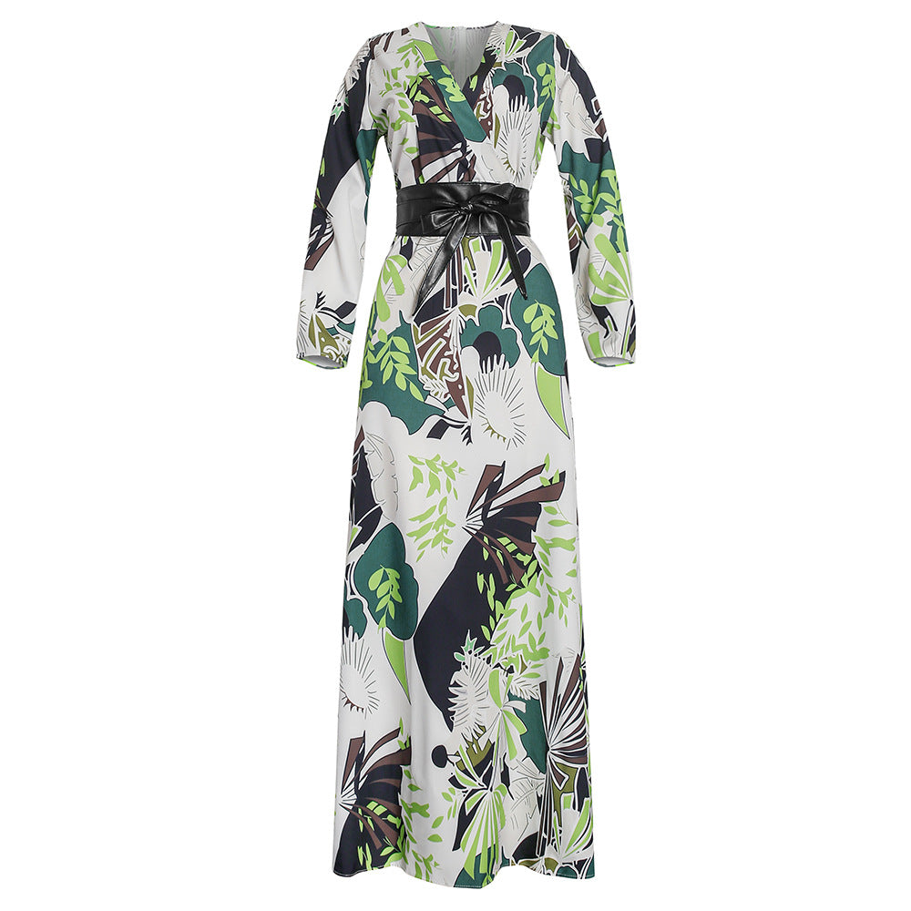 Amazon  african plus size women's vacation beach dress slimming tall maxi dress ruffle print dress