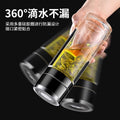 Car-mounted quick-open cup, one-click lid opening, insulated glass water cup, tea and water separation, tea cup, personalized water cup, gift cup