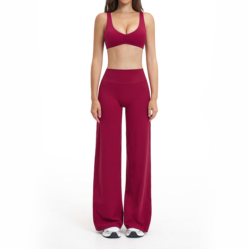brushed new arrival yoga suit silmslimming look quick-drying fitness clothes outdoor running sports suit for women 4520